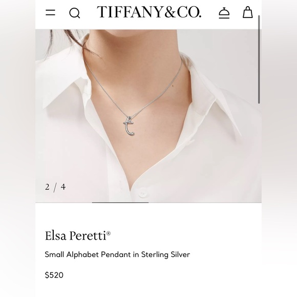 Tiffany & Co Elsa Peretti Small Alphabet Pendant in Sterling Silver letter T - Picture 11 of 11